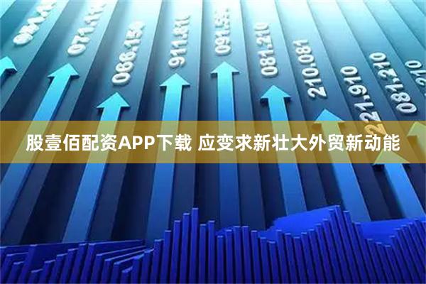 股壹佰配资APP下载 应变求新壮大外贸新动能
